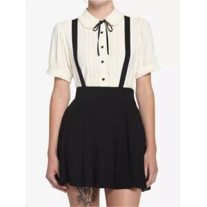 Hot Topic Black Suspender Mini Skirt